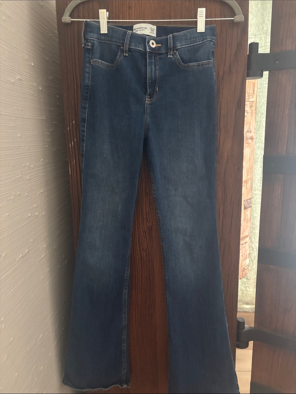 Abercrombie Kids Dark Blue Flared Jeans - Casual Stretch Denim
